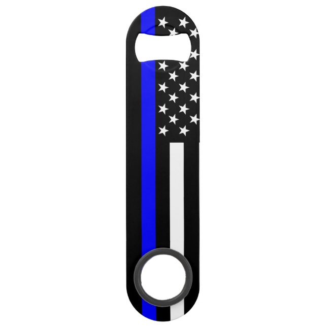 The American Thin Blue Line Symbol Speed Bottle Opener (Front)