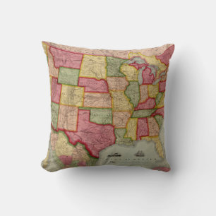The American Union Railroad Map of the USA, 1872 Throw Pillow