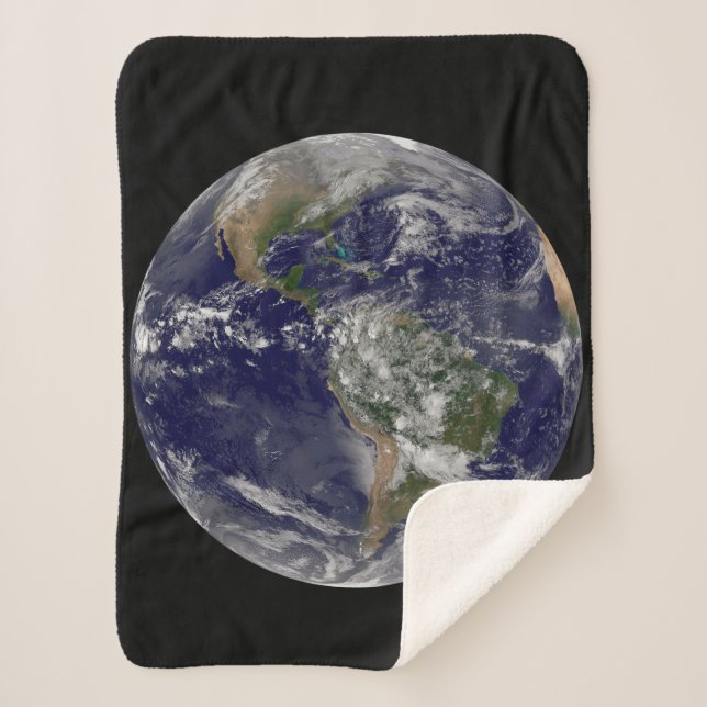 The Americas On Earth Day. Sherpa Blanket (Front)