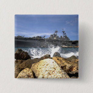 The amphibious assault ship USS Kearsarge 2 Inch Square Button