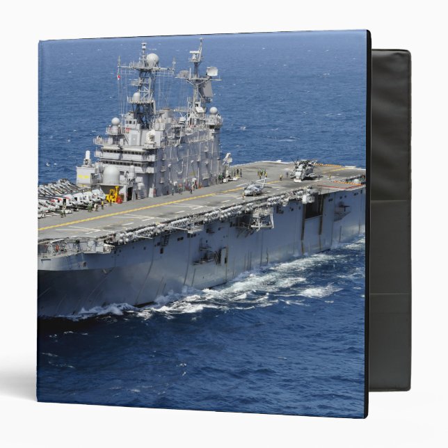 The amphibious assault ship USS Peleliu Binder (Front/Inside)
