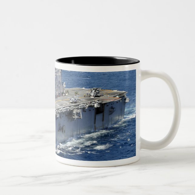 The amphibious assault ship USS Peleliu Two-Tone Coffee Mug (Right)