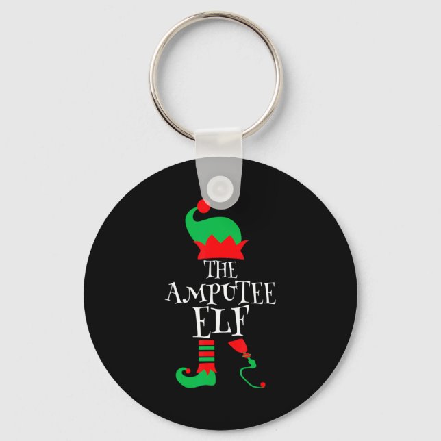 The Amputee Elf Christmas Funny Limb Surgery Joke  Keychain (Front)