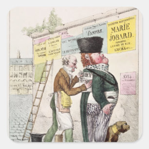 The Amusement of a Bill Sticker, 1820 Square Sticker