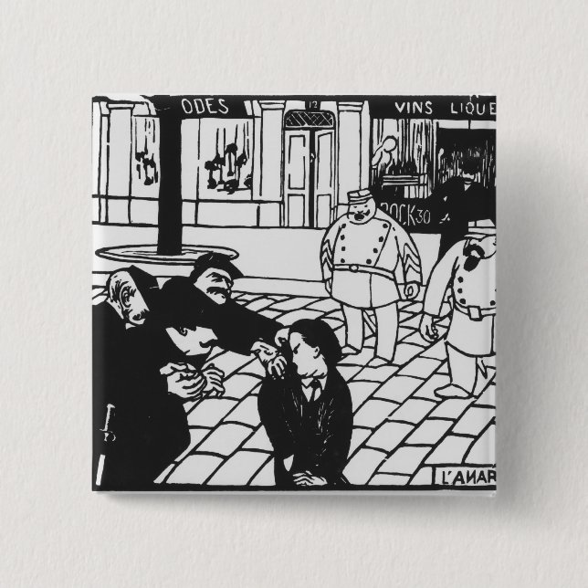 The Anarchist, 1892 2 Inch Square Button (Front)