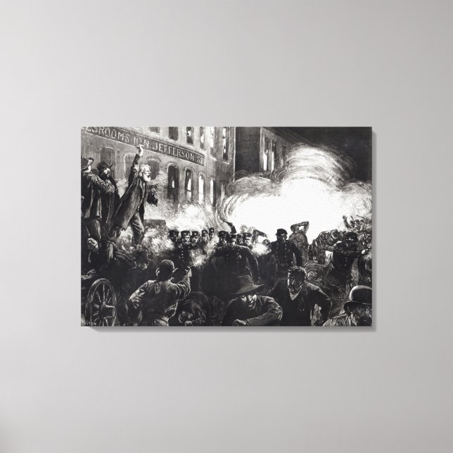 The Anarchist Riot in Chicago Canvas Print (Front)