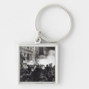 The Anarchist Riot in Chicago Keychain