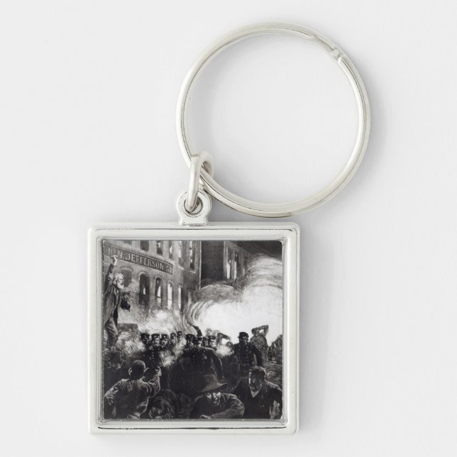 The Anarchist Riot in Chicago Keychain (Front)