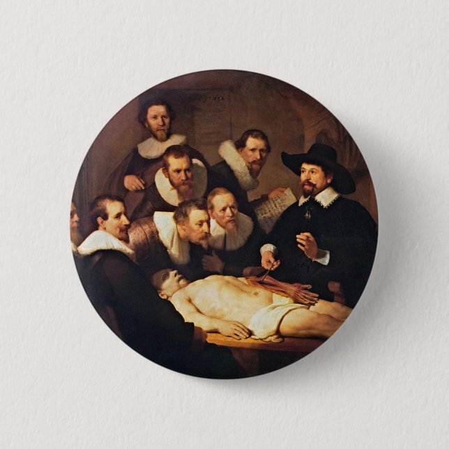 The Anatomy Lecture by Rembrandt 2 Inch Round Button (Front)