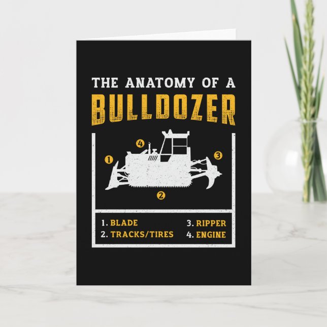 The Anatomy Of A Bulldozer Construction Worker Card (Front)