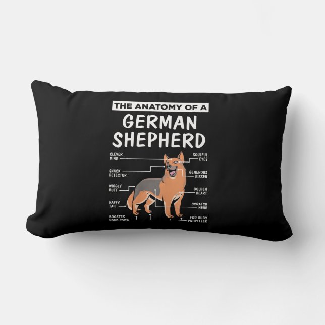 The Anatomy Of A German Shepherd Lumbar Pillow (Front)