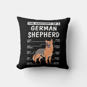 The Anatomy Of A German Shepherd Throw Pillow