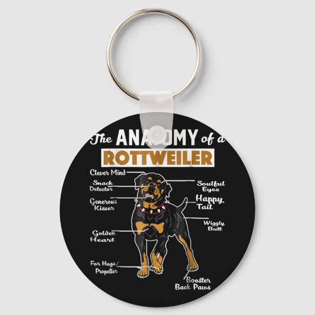 The Anatomy Of A Rottweiler | Cool Dog Lover Keychain (Front)