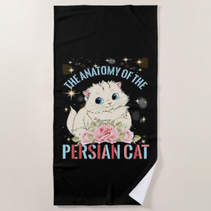 The Anatomy Of The Persian Cat Beach Towel