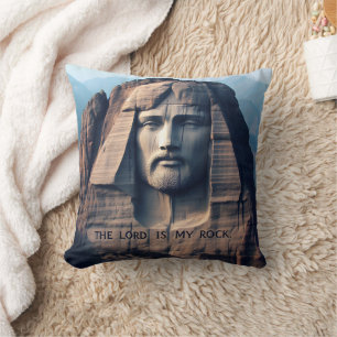 The Ancient Guardian: The Lord Is My Rock Throw Pillow
