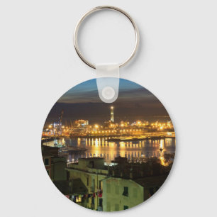 The ancient port in Genova, Italy Keychain