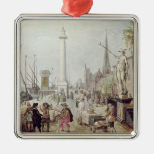 The Ancient Port of Antwerp Metal Ornament