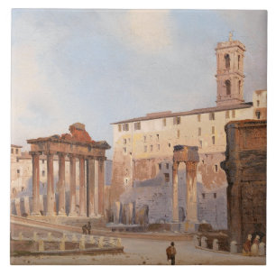 The Ancient Roman Forum (by Ippolito Caffi) Tile