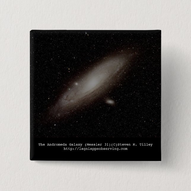 The Andromeda Galaxy (M31) 2 Inch Square Button (Front)