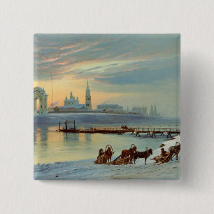 The Angara Embankment in Irkutsk, 1886 2 Inch Square Button