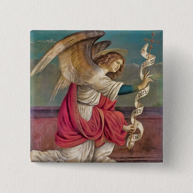 The Angel Gabriel 2 Inch Square Button (Front)