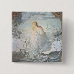The Angel of Life, 1894 2 Inch Square Button