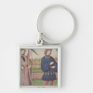The Angel of Love appearing to a lover in garden Keychain