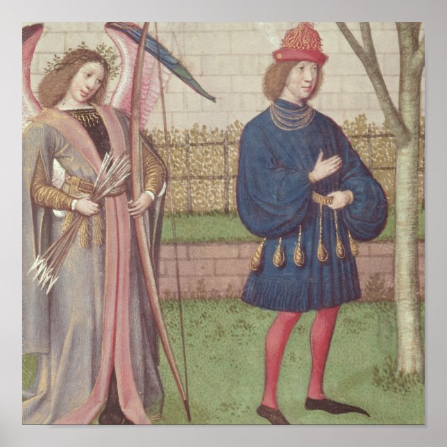 The Angel of Love appearing to a lover in garden Poster (Front)