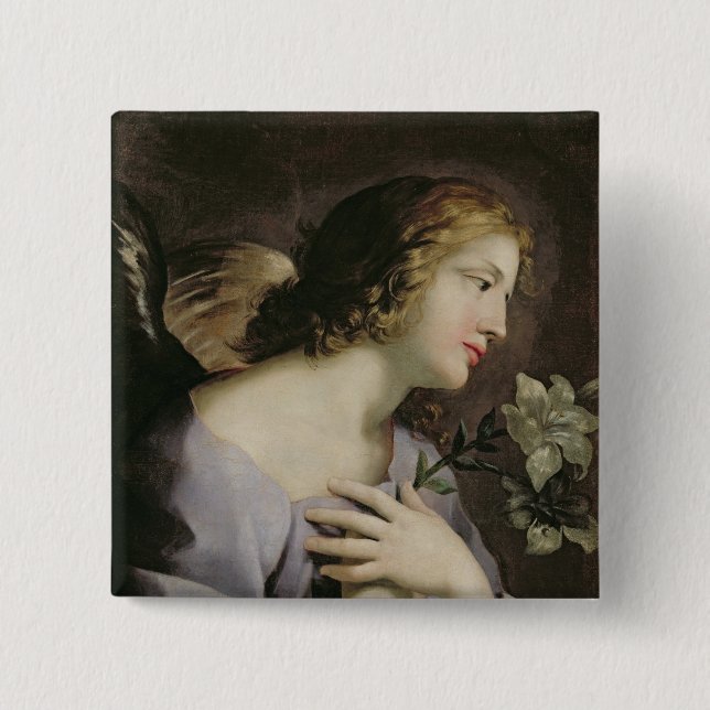 The Angel of the Annunciation, c.1650 2 Inch Square Button (Front)