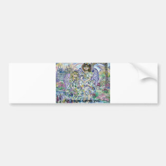 The angel of the purple flower., An angel saves... Bumper Sticker