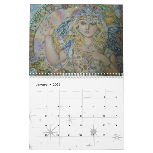 The angel of the rose quartz clock. calendar (Jan 2026)