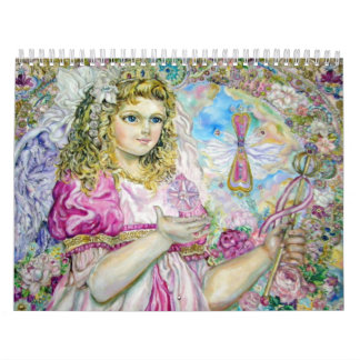 The angel of the rose quartz clock. calendar