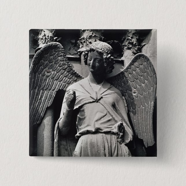 The Angel with a Smile 2 Inch Square Button (Front)