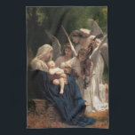 The Angels by William Adolphe Bouguereau Kitchen Towel<br><div class="desc">The Angels c1881 by French Painter William-Adolphe Bouguereau (1825 - 1905) - Depicts Three Angles Playing A Harmony To The Sleeping Baby Jesus,  While Is Mother Mary Cradles Him In Her Arms.</div>