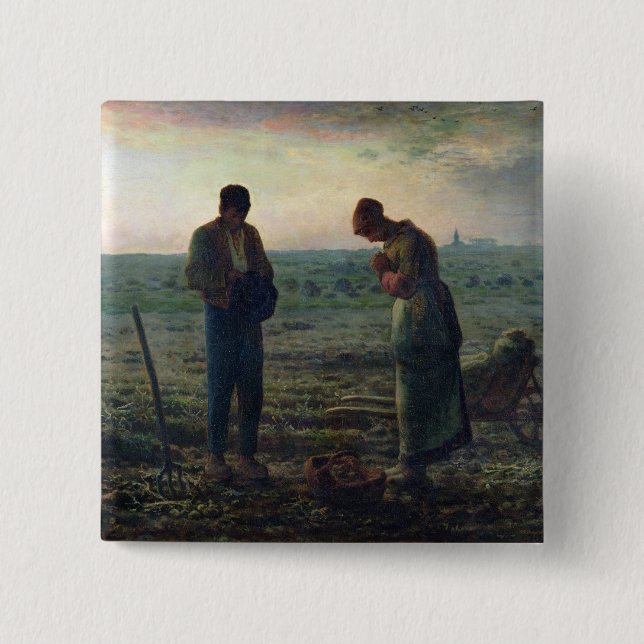 The Angelus, 1857-59 2 Inch Square Button (Front)