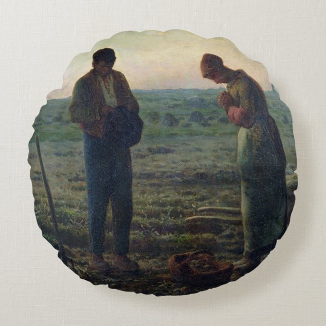 The Angelus, 1857-59 Round Pillow (Front)