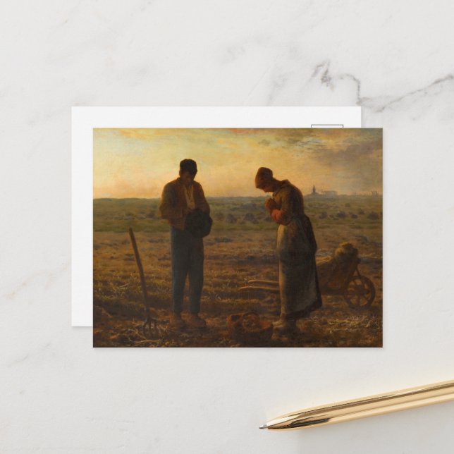 The Angelus by Jean-Francois Millet Holiday Postcard (Front/Back In Situ)