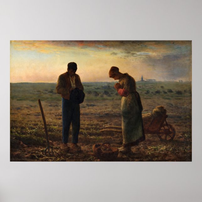 The Angelus by Jean-Francois Millet Poster (Front)