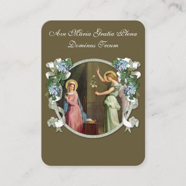 The Angelus Prayer Annunciation of Angel Holy Card (Front)