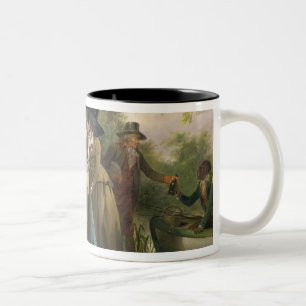 The Angler's Repast (oil on canvas) Two-Tone Coffee Mug