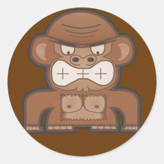 The Angry Donkey Monkey - Customizable Background Classic Round Sticker