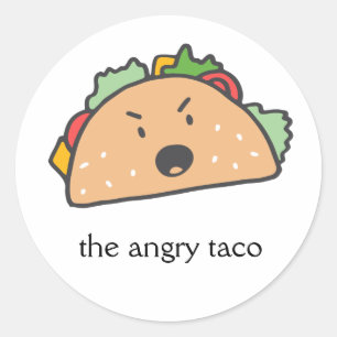 The Angry Taco Customizable Classic Round Sticker