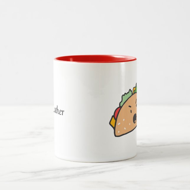 The Angry Taco with Name Two-Tone Coffee Mug (Center)