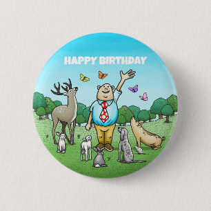 The Animals Birthday Party 2 Inch Round Button