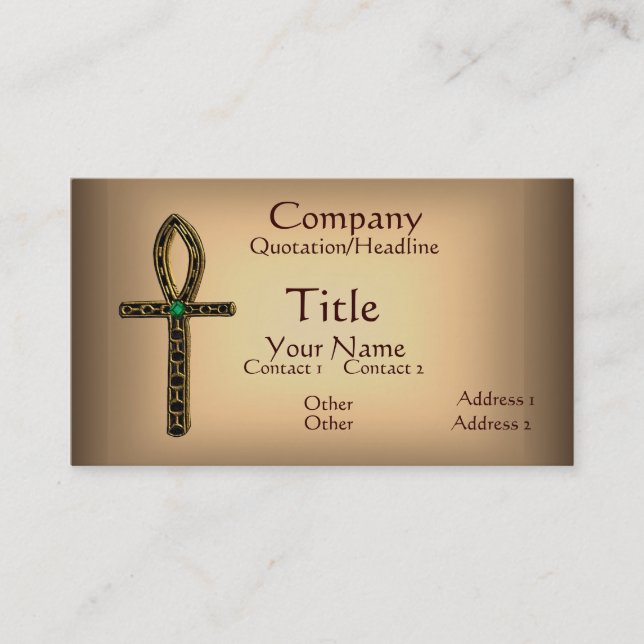 The Ankh (gold) Business Card (Front)