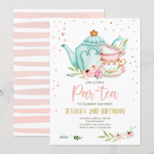 Thé Anniversaire Invitation Fille Fête Par Thé Flo