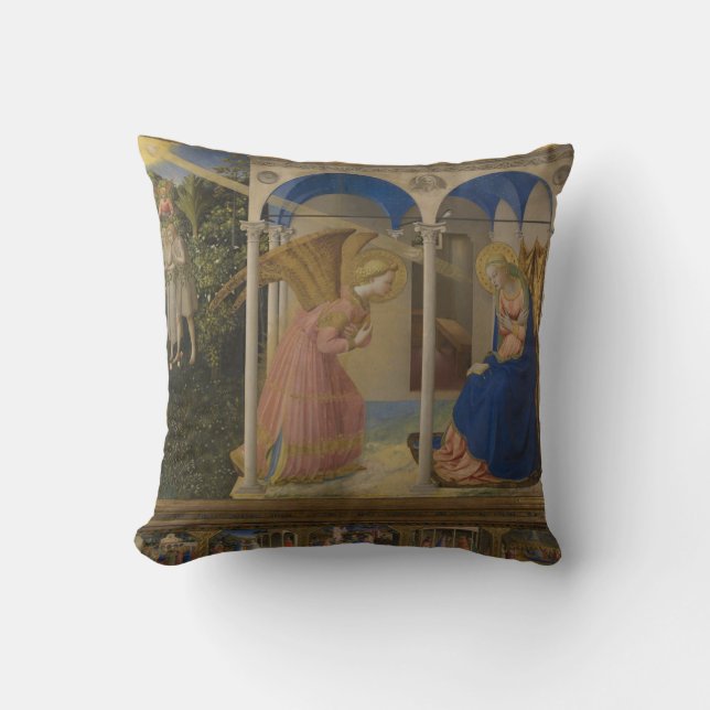 The Annunciation, 1425-8 Throw Pillow (Front)