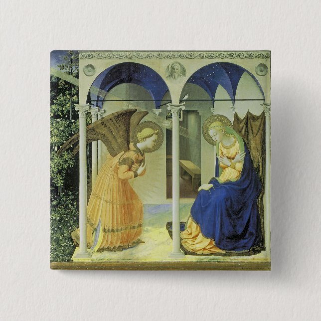 The Annunciation 2 Inch Square Button (Front)