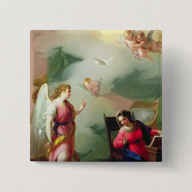 The Annunciation 2 Inch Square Button (Front)