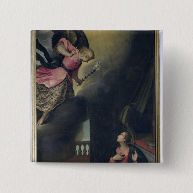 The Annunciation 2 Inch Square Button (Front)